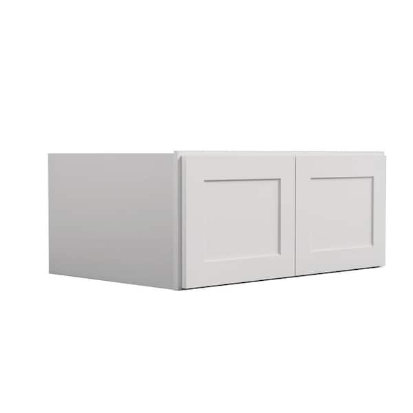 Hausvita 30 in. W x 24 in. D x 15 in. H in Shaker Dove Plywood Ready to Assemble Kitchen Wall Cabinets with 2 Doors