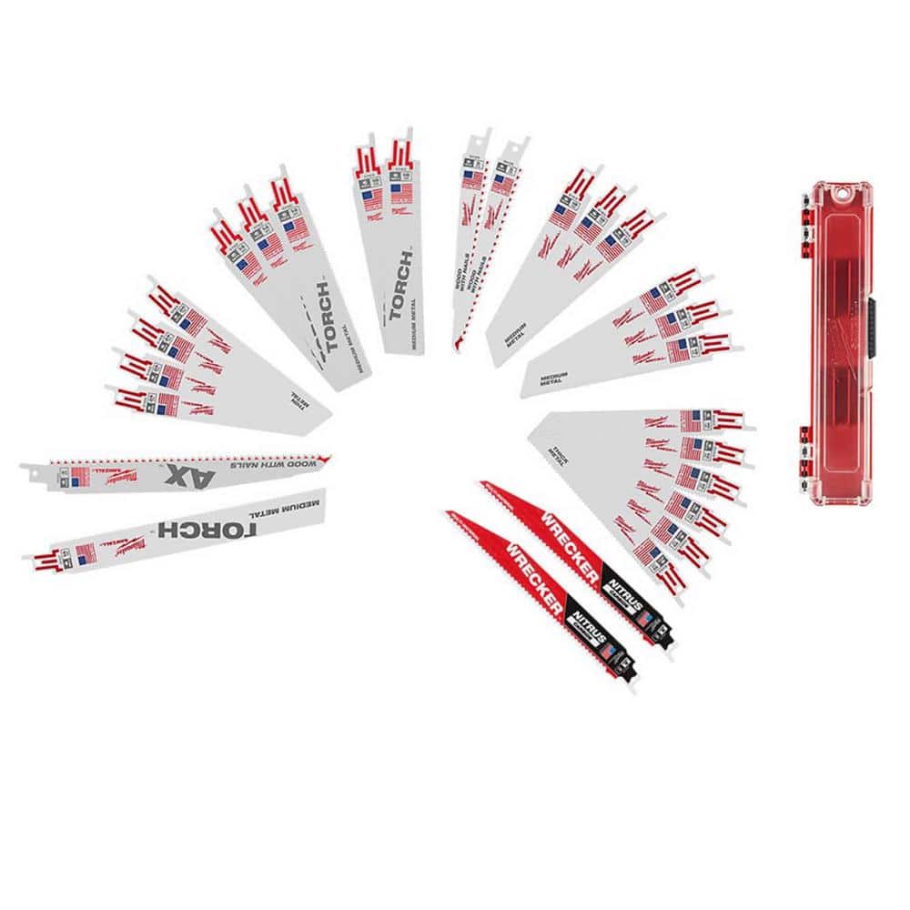 9 in. 6 TPI WRECKER Nitrus Carbide Teeth SAWZALL Blade (2-Pack) w/ Nail-Embedded Wood and Metal Cutting Blades(25-Piece)