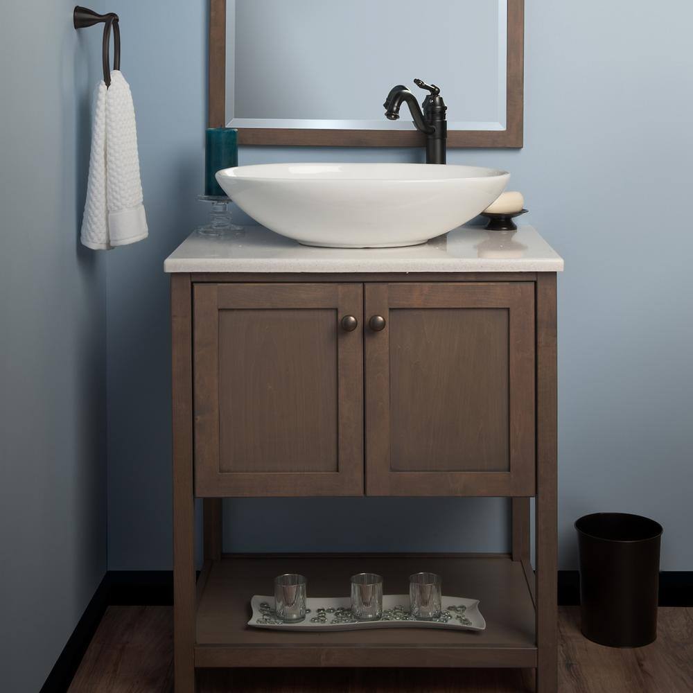Bianco White Ceramic Oval Vessel Sink with Overflow