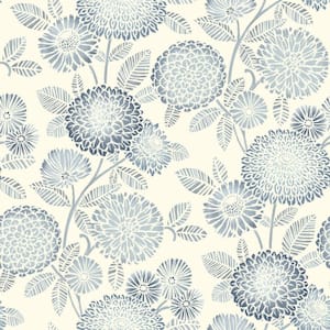 Zalipie Floral Trail Blue Prepasted Non Woven Wallpaper
