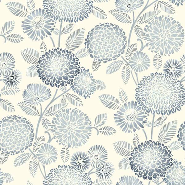 Chesapeake Zalipie Floral Trail Blue Prepasted Non Woven Wallpaper Sample