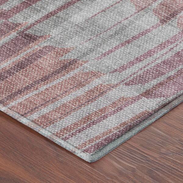 Mayfield Premium Machine Washable Abstract AMF2271 Merlot 5 ft. x 7 ft. 6 in. Area Rug