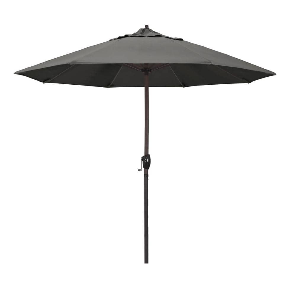 9' Charcoal Olefin Octagonal Patio Umbrella with Bronze Aluminum Pole
