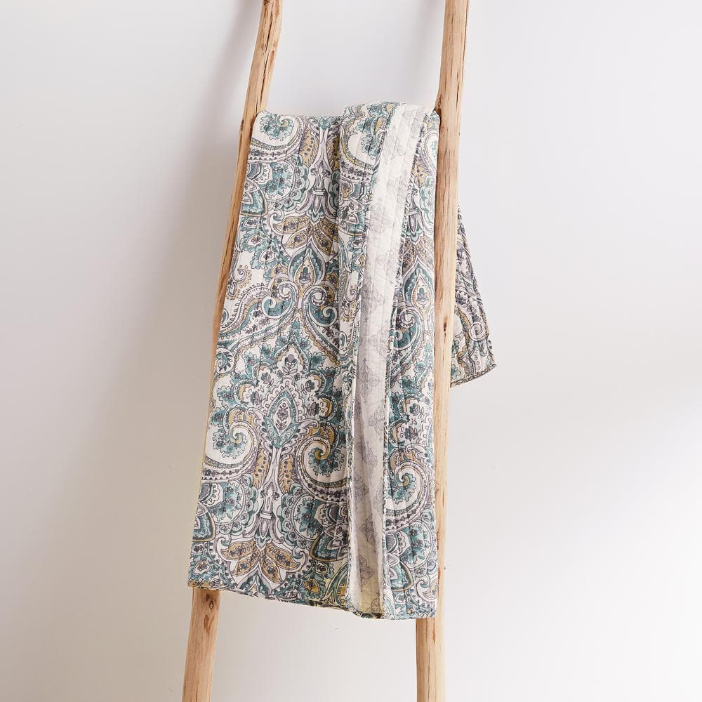 Rome Multicolor Cotton Quilted Reversible Throw Blanket