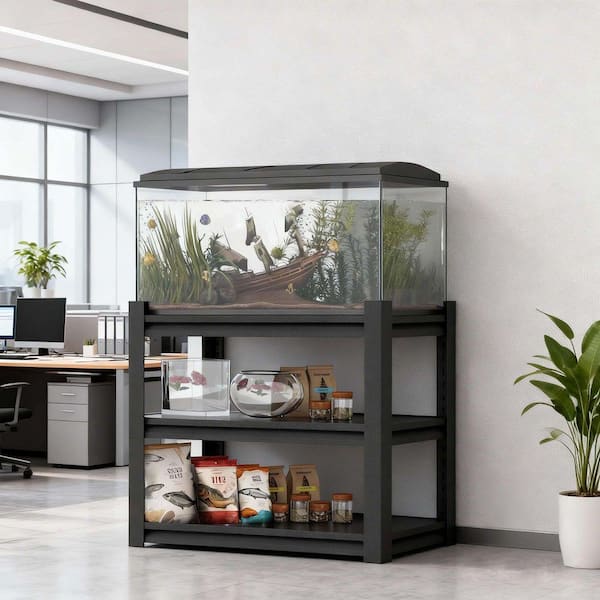 3-Tiers Heavy Duty Steel Adjustable Garage Storage Shelving Unit in Black (34 in. W x 31.5 in. H x 18 in. D)