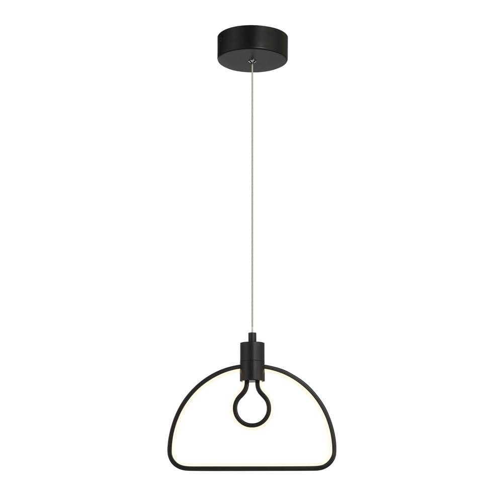 Edison's Outline 17-Watt 1-Light Black Statement Integrated LED Mini Pendant Light with Frosted Silicone Diffuser price history on PriceWatchPro