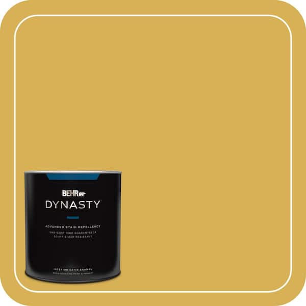 BEHR DYNASTY 1 qt. #370D-6 Golden Cricket Satin Enamel Interior Stain-Blocking Paint & Primer
