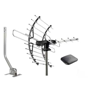 200 Miles Long Range Reception Amplified 4K 1080P UHF Digital Outdoor HD TV Antenna with 360° Rotation & Mounting Pole