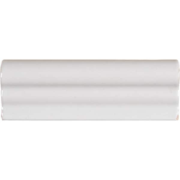 MSI Whisper White 2 in. x 6 in. Crown Molding Glazed Ceramic Wall Tile ...