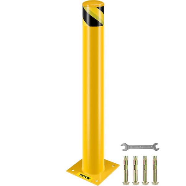 36 ft. Height Yellow Powder Coat Pipe Steel Safety Barrier with 4 Free Anchor Bolts for Traffic Sensitive Area