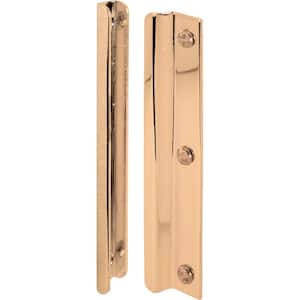 6 in. Bright Brass Steel Constructed Latch Shield, For Swing-In Doors (1-set)