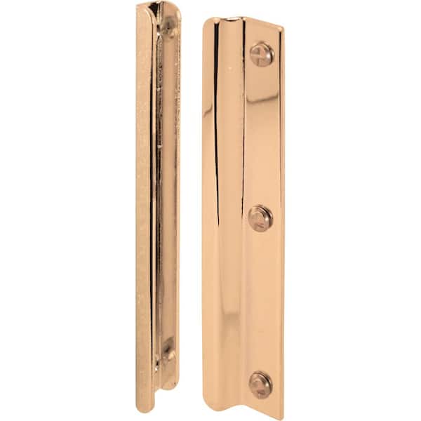 Prime-Line 6 in. Bright Brass Steel Constructed Latch Shield, For Swing-In Doors (1-set)