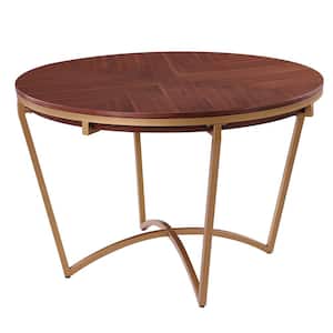 Classic Brown Wood Top 45.7 in. Cross Legs Base Dining Table Seats 4