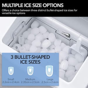 9.5 in. 26 lbs. Portable Countertop Ice Maker Machine for Crystal Ice Cubes  with Ice Scoop in Stainless Steel