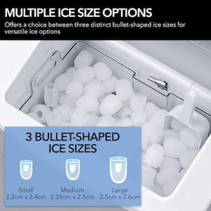 Electric 26 lbs./day Portable Ice Cube Maker in Stainless Steel