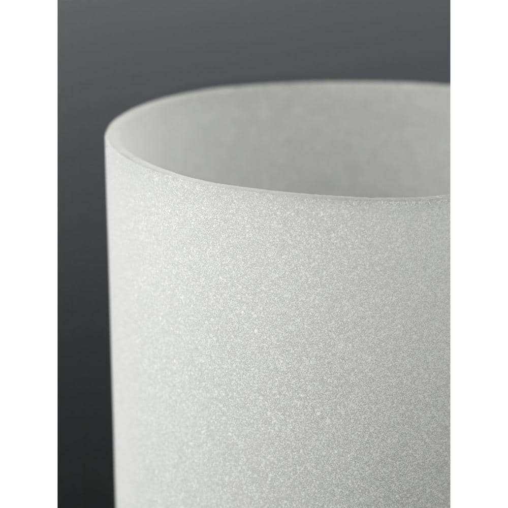 Brushed Nickel LED Flush Mount with Etched Parchment Glass Shade