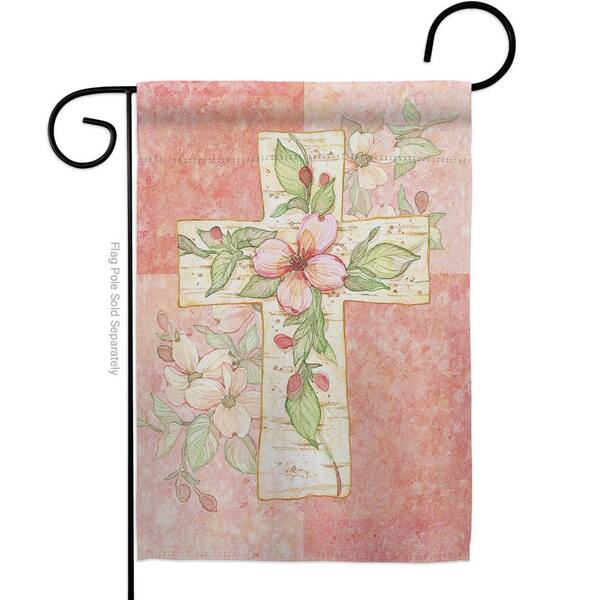 Make A Wish Double sided Garden Flag Flowers Butterfly 12.5"x18" 