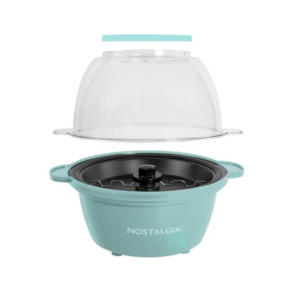 Nostalgia 64 oz Stainless Steel Stirring Popcorn Machine, Aqua