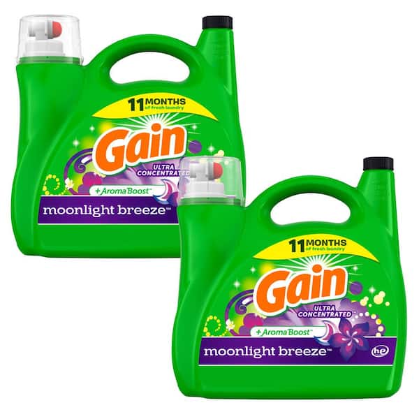 Gain Aroma Boost Moonlight Breeze Scent Liquid Laundry Detergent, 128-Loads, 184 fl. oz., 2-Pack