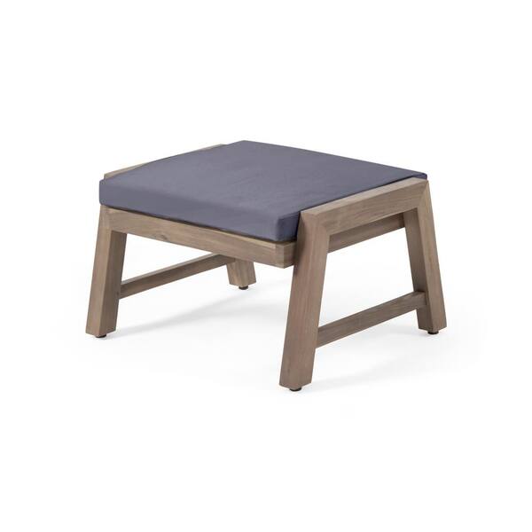 Wooden footstool best sale with cushion