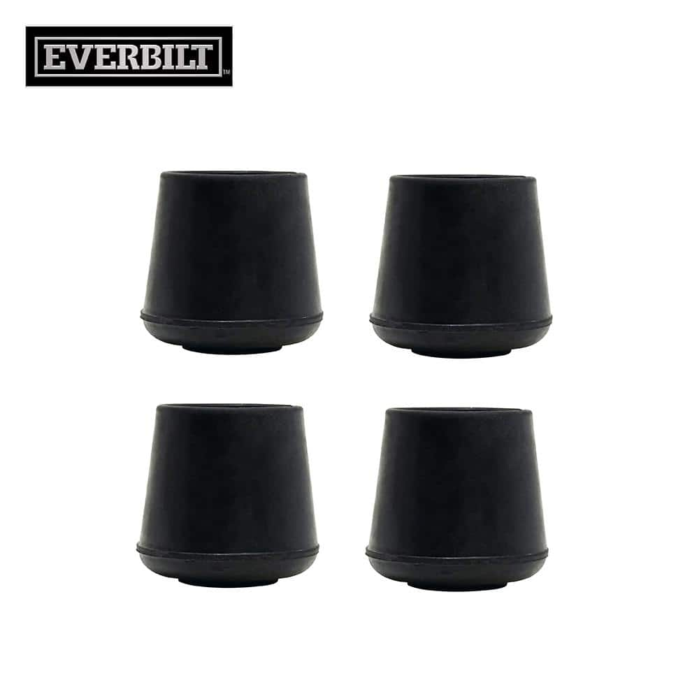 Everbilt 1 in. Black Rubber Leg Caps for Table Chair and Furniture Leg Floor Protection 4 Pack 49128 The Home Depot