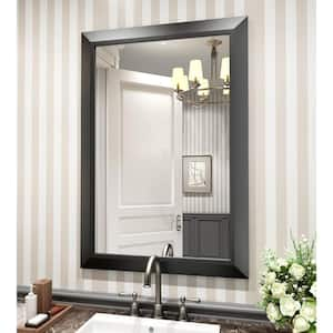 20 in. W x 28 in. H Rectangular Aluminum Alloy Framed and Tempered Glass Wall Bathroom Vanity Mirror in Matte Black