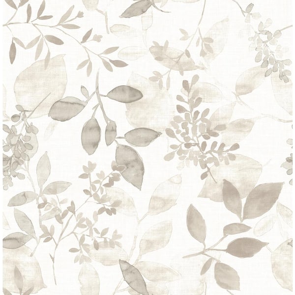 A-Street Prints Gossamer Taupe Botanical Taupe Wallpaper Sample