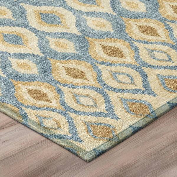 Chantille Machine Washable Indoor/Outdoor Abstract ACN3122 Denim 2 ft. x 7 ft. Runner Rug