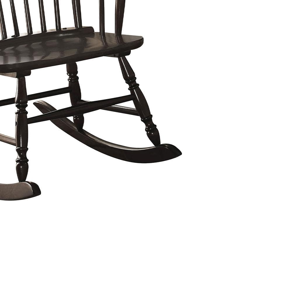 Arlo 45" Black Wooden Rocking Chair with Arms