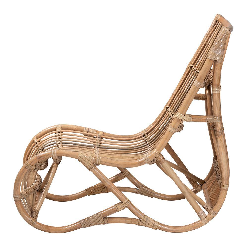 Genera Natural Brown Handcrafted Bamboo Rattan Accent Chair