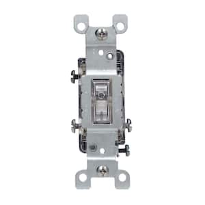 15 Amp 3-Way Toggle Light Switch, Clear