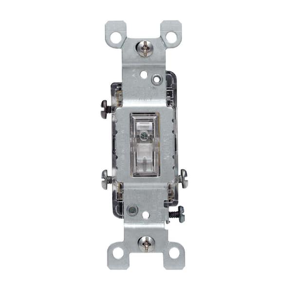 Leviton 15 Amp 3-Way Toggle Light Switch, Clear