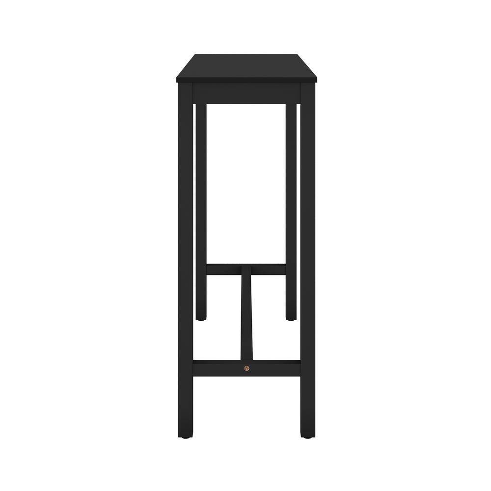 45" Black Acacia Wood Counter Height Bar Table