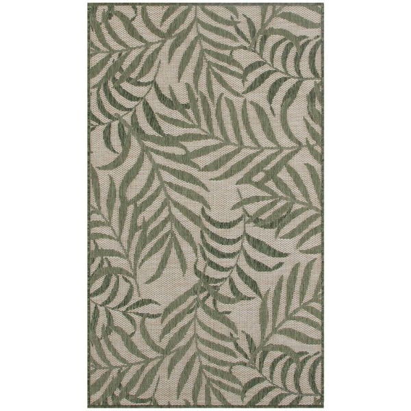 Nourison Garden Oasis Ivory Green 3 ft. x 5 ft. Nature-inspired Contemporary Area Rug