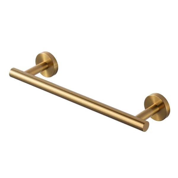 12 in. Wall Mounted Single Towel Bar Bath Hardware Accessory in Brushed Gold
