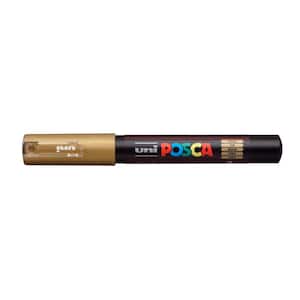 Uni POSCA Marker Pen PC-1M Extra Fine Set of 3 (White Gold Silver)