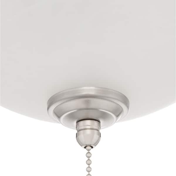 Light Brushed Nickel Flush Mount, Ceiling Mount Light With Pull Chain