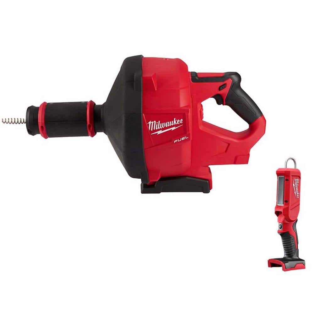 Milwaukee M18 FUEL 18V Lithium-Ion Cordless Drain Cleaning Snake Auger with  5/16 in. Cable Drive with M18 LED Stick Light 2772a-20-2352-20 The Home  Depot