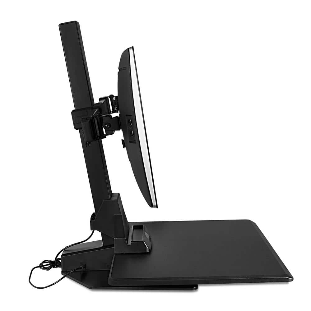 Black Steel Adjustable Dual Monitor Standing Desk Converter