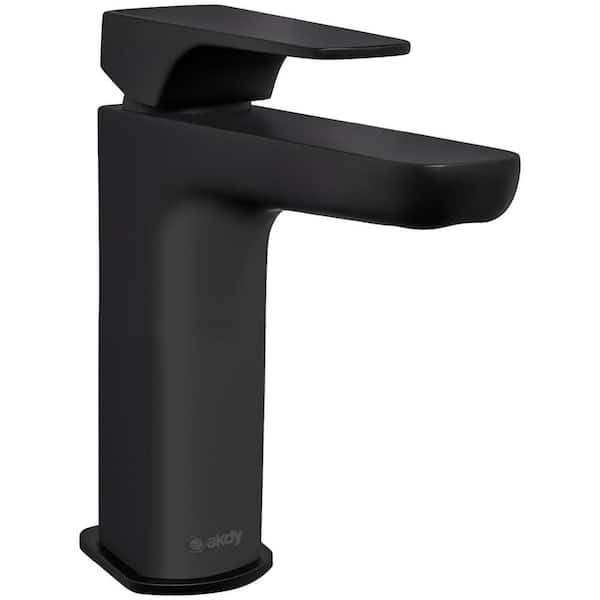 AKDY Single Hole Single-Handle Bathroom Faucet in Matte Black