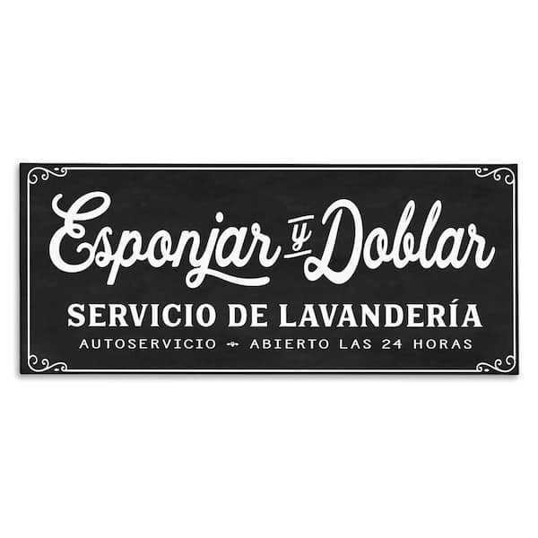 Stupell Industries Laundry Fluff and Fold by Lettered and Lined Gallery Wrapped Unframed Typography Graphic Art Print 17 in. x 40 in.