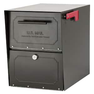 Oasis Classic Graphite Bronze, Extra Large, Steel, Locking, Post Mount Parcel Mailbox with High Security Reinforced Lock