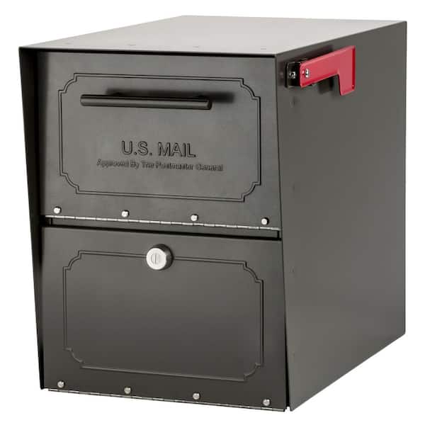 Unbranded Oasis Classic Graphite Bronze, Extra Large, Steel, Locking, Post Mount Parcel Mailbox with High Security Reinforced Lock