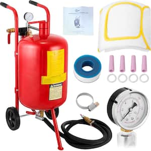 10 Gal./40 L Sandblaster Equipped with Nozzle Shut-Off Valve Pressure Gauge Ceramic Hose Filling Funnel Power Tool