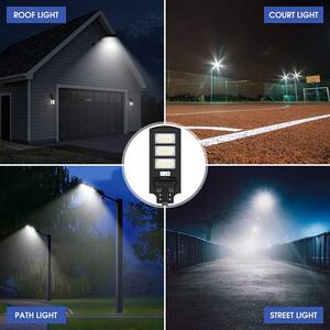300 -Watt Equivalent Integrated LED Black Motion Sensing Dusk to Dawn Area Light with Remote Control 6500K (2-Pack)