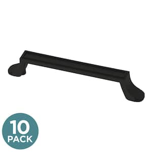 Structured Column 5-1/16 in. (128 mm) Traditional Matte Black Cabinet Drawer Pulls (10 pack)