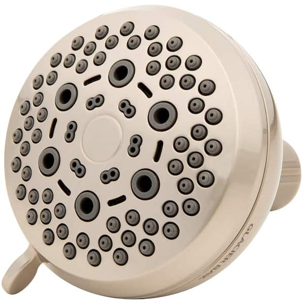 Glacier Bay 6-Spray 3.5 in. Single Wall Mount Fixed Adjustable Shower Head in Brushed Nickel