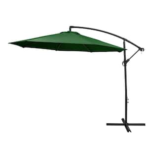 10 ft. x 8 ft. Aluminum Cantilever Patio Umbrella with Crank Open and Custom Tilt in Hunter Green Polyester