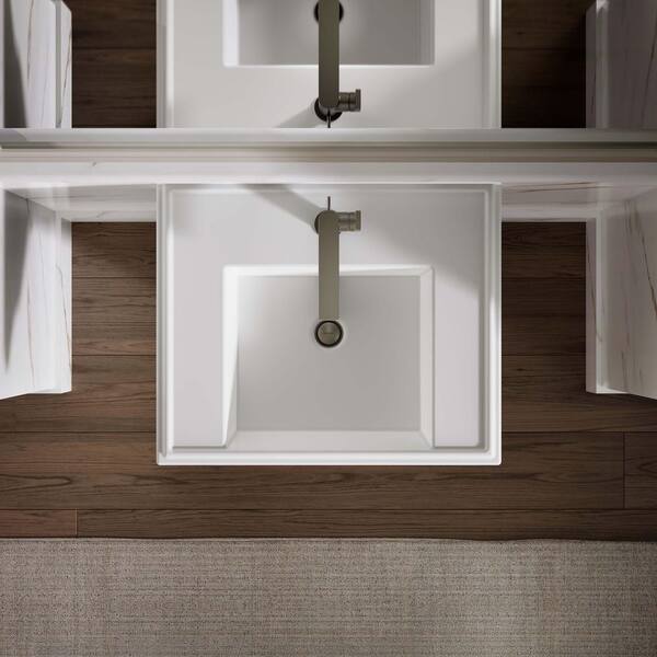 KOHLER K-2757-8-K4 Tresham 24インチ ペデスタル バスルーム シンク 洗面台 8インチ 広範な蛇口ドリル カシミヤ Kohler Tresham® 24\" Pedestal Bathroom Sink with Single Faucet Hole