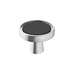 Mergence 1-3/8 in. Dia Polished Chrome/Brushed Matte Black Cabinet Knob